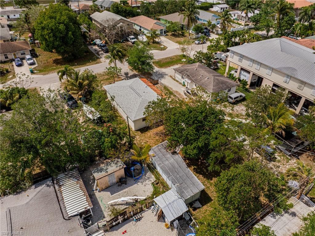 Aerial perspective of suburban area