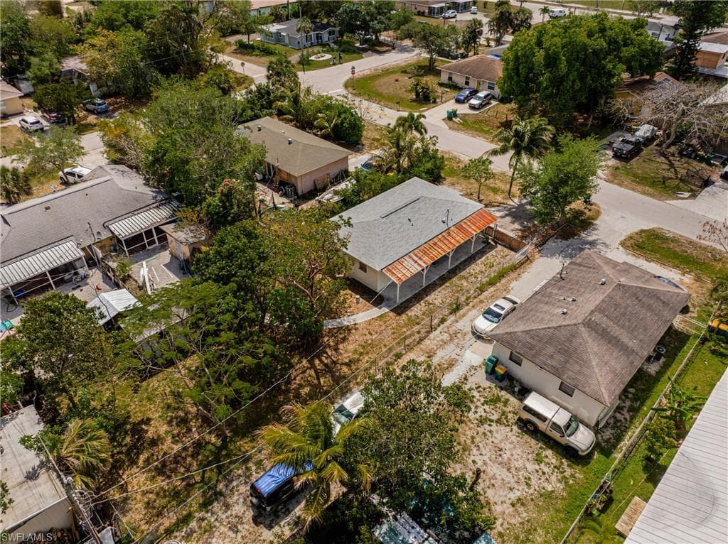 Aerial perspective of suburban area