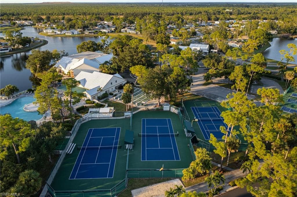 Aerial view of a large body of water
