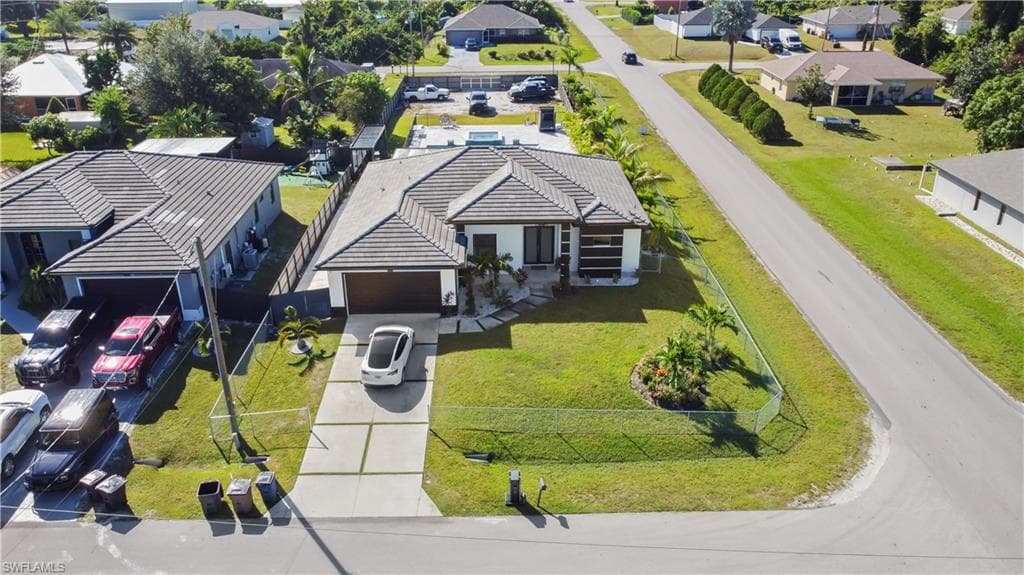 Aerial view of residential area