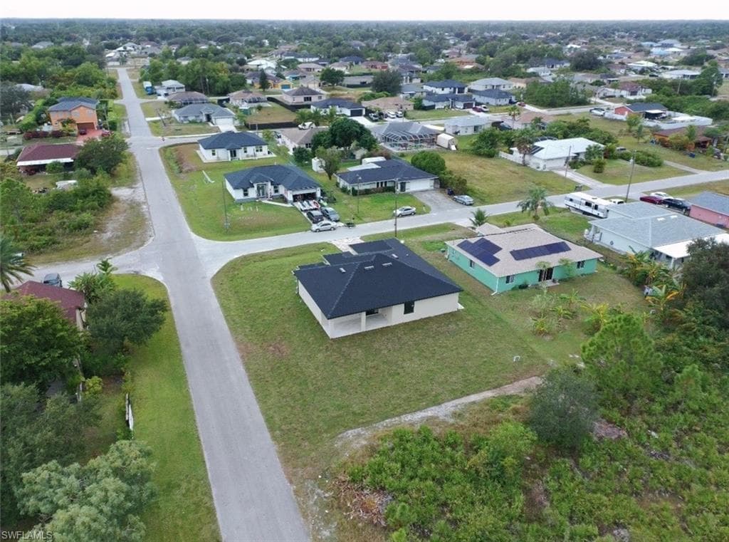 Aerial view of residential area