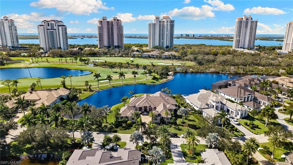 Drone / aerial view of a nearby body of water
