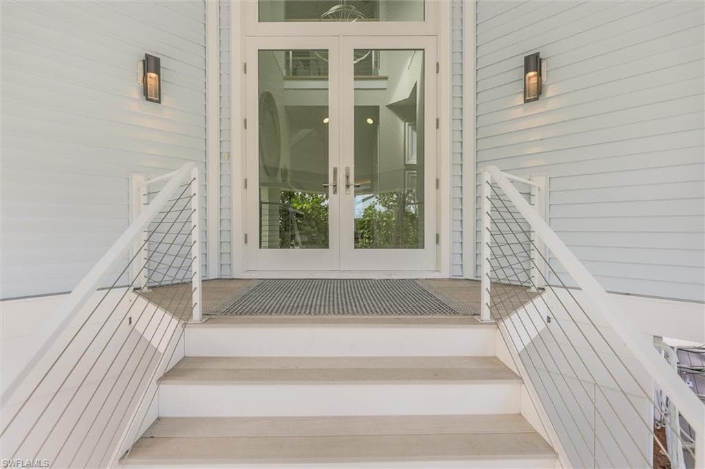 Stairs with french doors