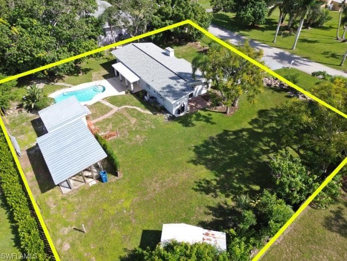 The property lines are larger than the yellow lines