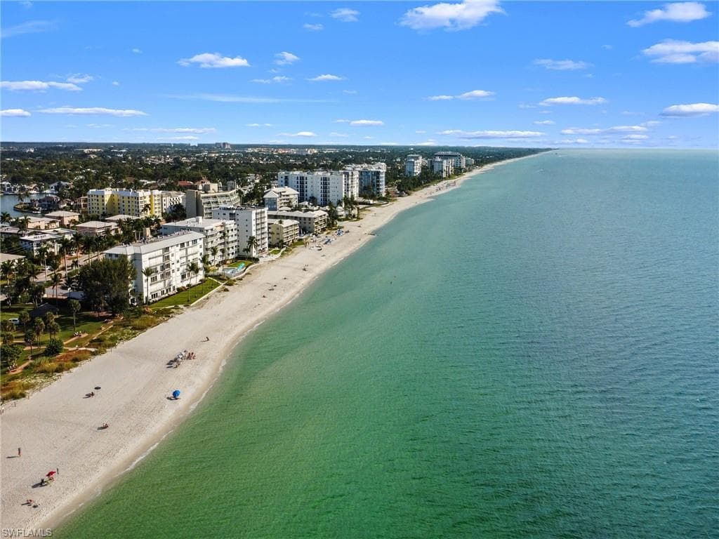 View of urban area with extended coastline