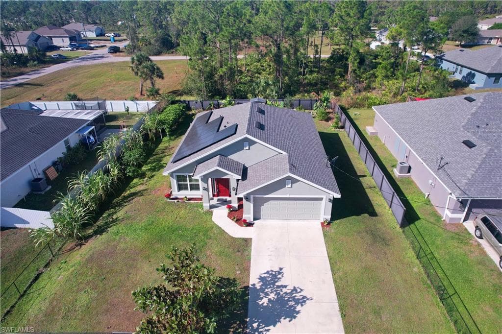 Aerial view of residential area
