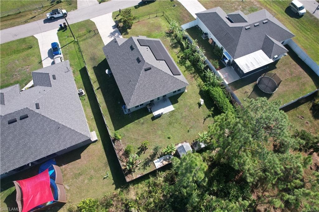 Aerial view of residential area