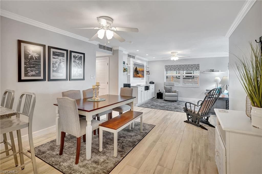 Dining area flows nicely to living room!