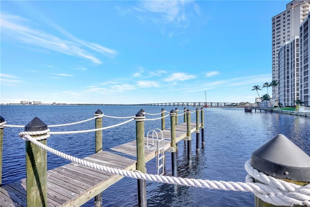 Dock with a water view looking up river & Downtown