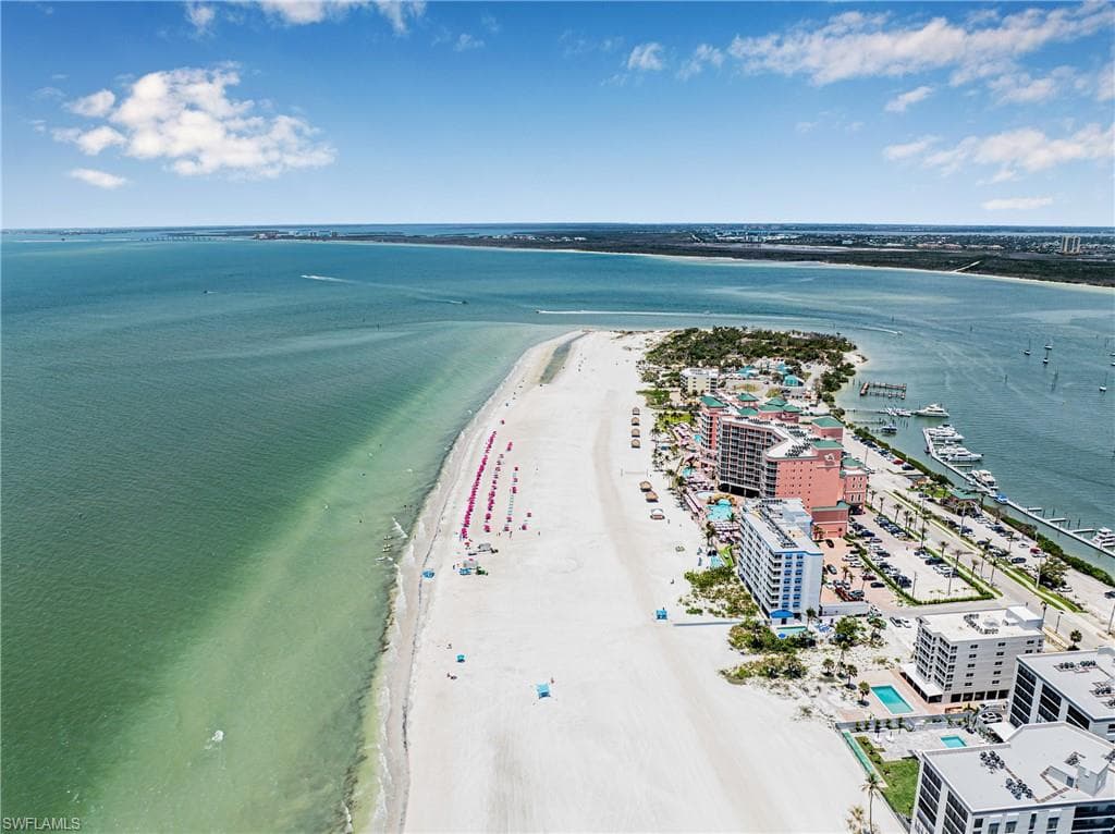 Drone / aerial view of unending shoreline