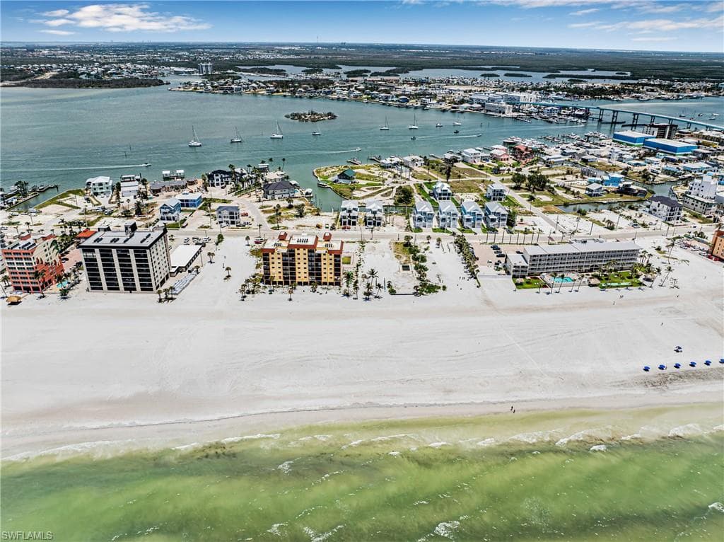 Drone / aerial view of a nearby body of water