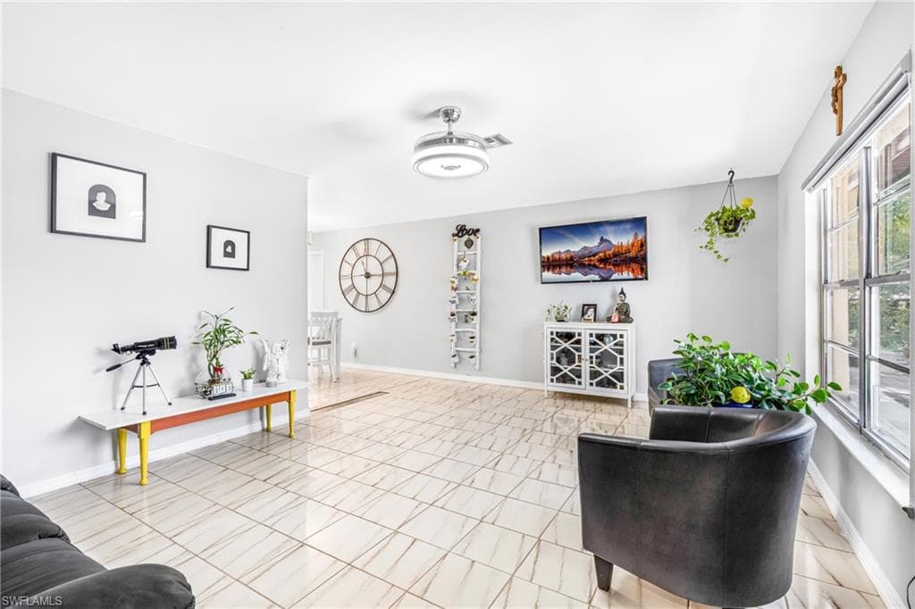 Living room with baseboards