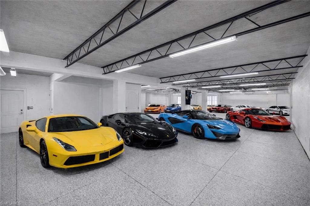 12 Plus Car Garage. Cars Added Digitally In Photograph
