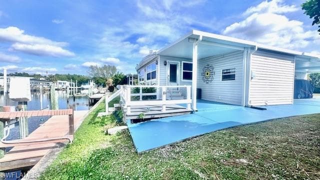 Covered Patio and trek deck at waterfront
