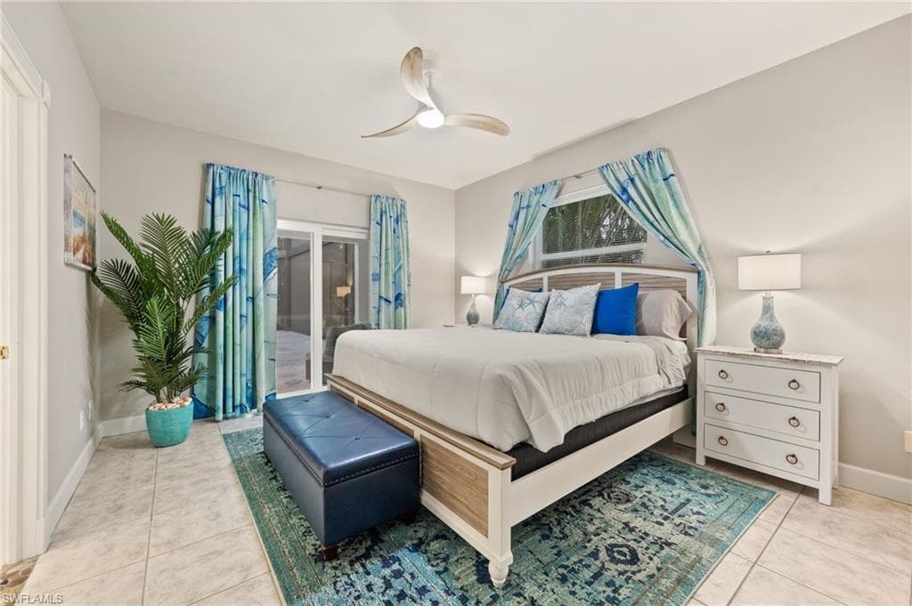 Guest bedroom 2 featuring access to pool with walk in closet and Ensuite