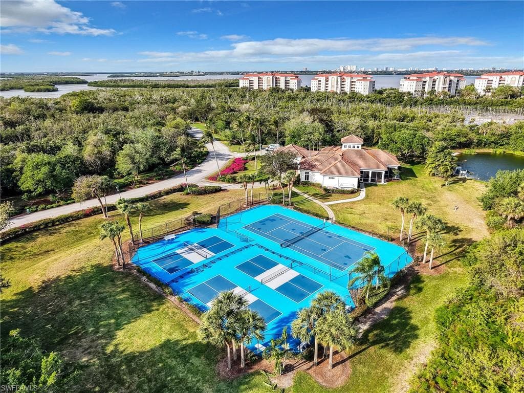 Drone / aerial view of a nearby body of water