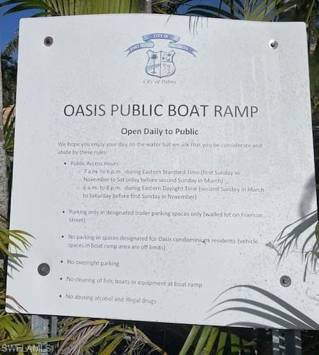 public boat ramp and parking next door
