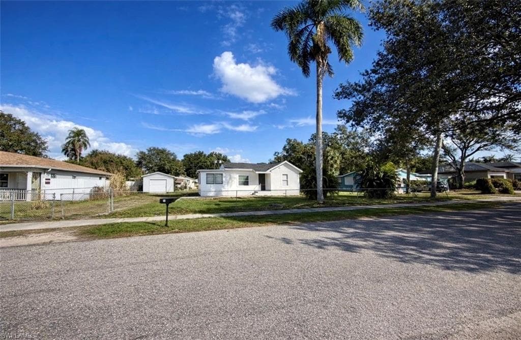 View of front of property with a residential view