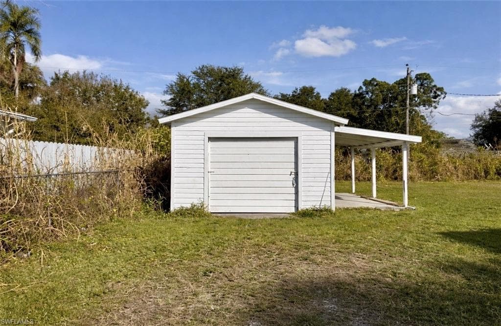 Garage with a storage unit