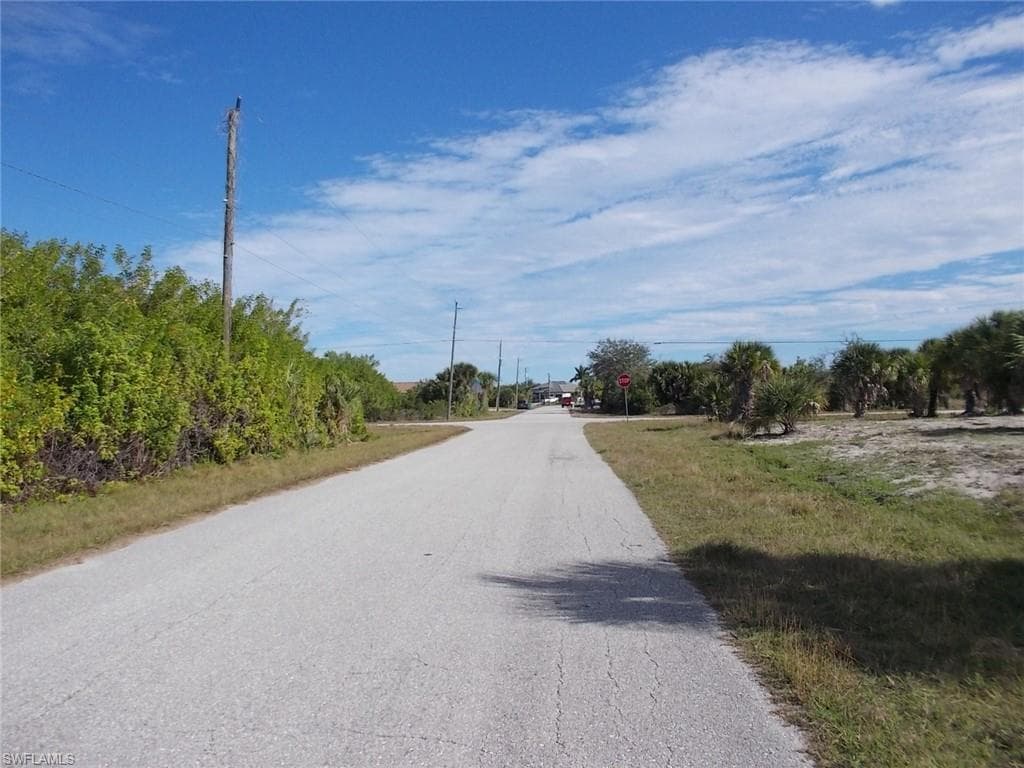 Looking East down the street