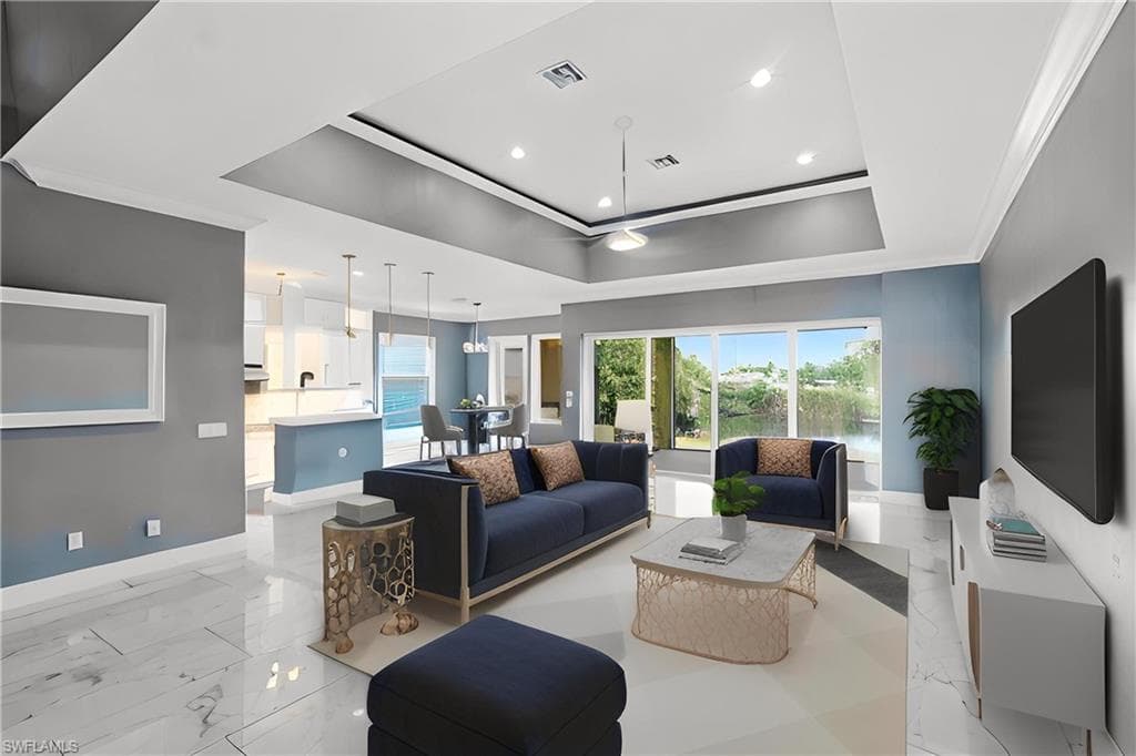 Tons of space for living and entertaining! Furniture is staged.