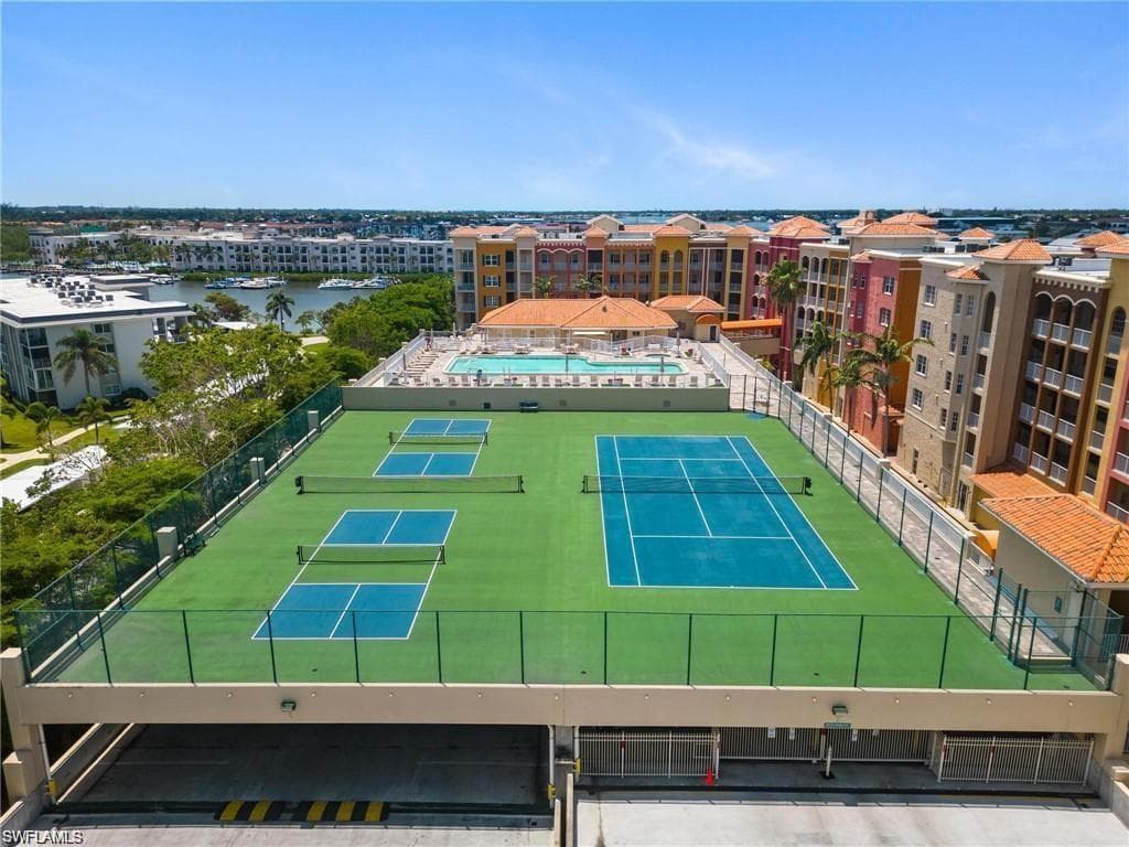 View of tennis court