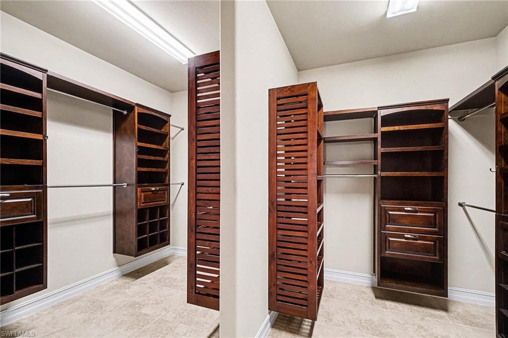 Large divided custom closets