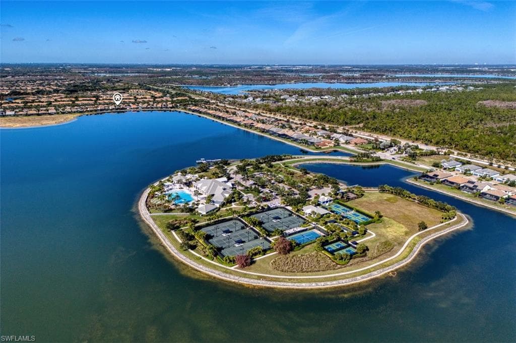 Aerial of Corkscrew Shores Amenity Island
