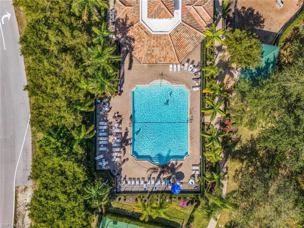 Bird's eye view of a pool