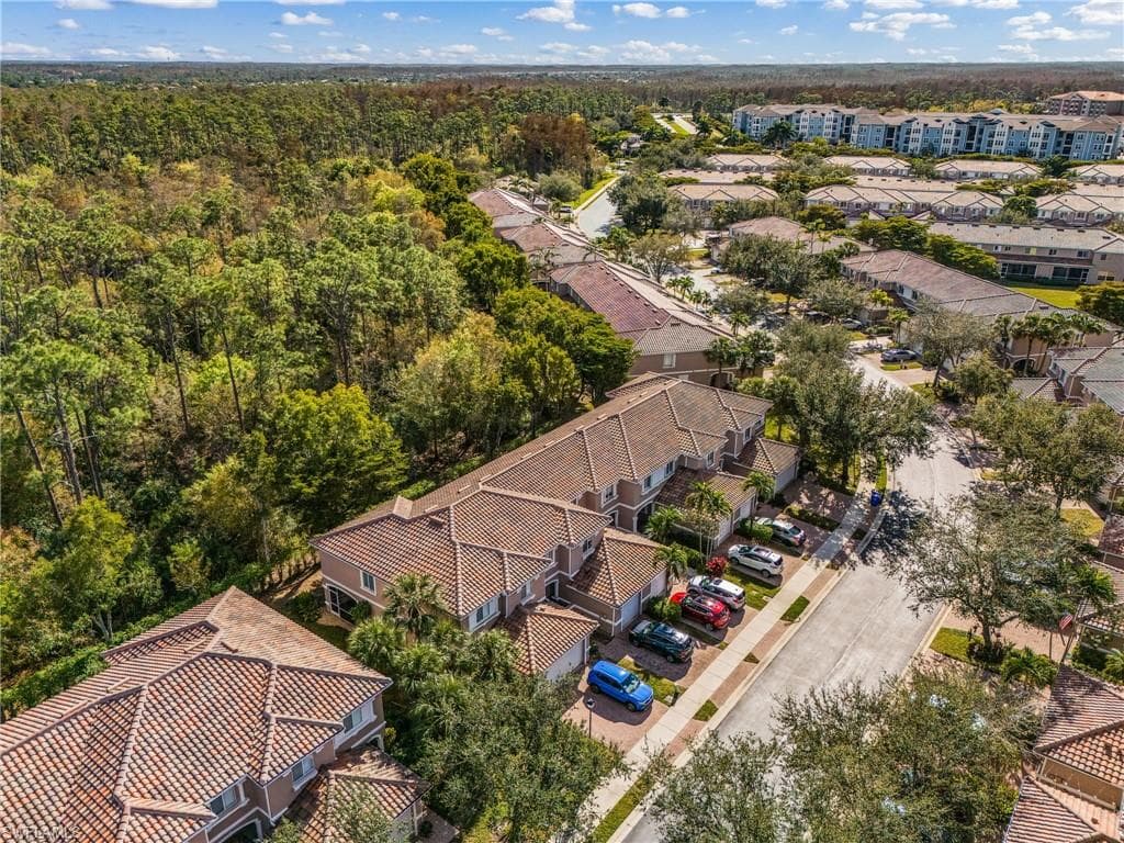 Aerial perspective of suburban area