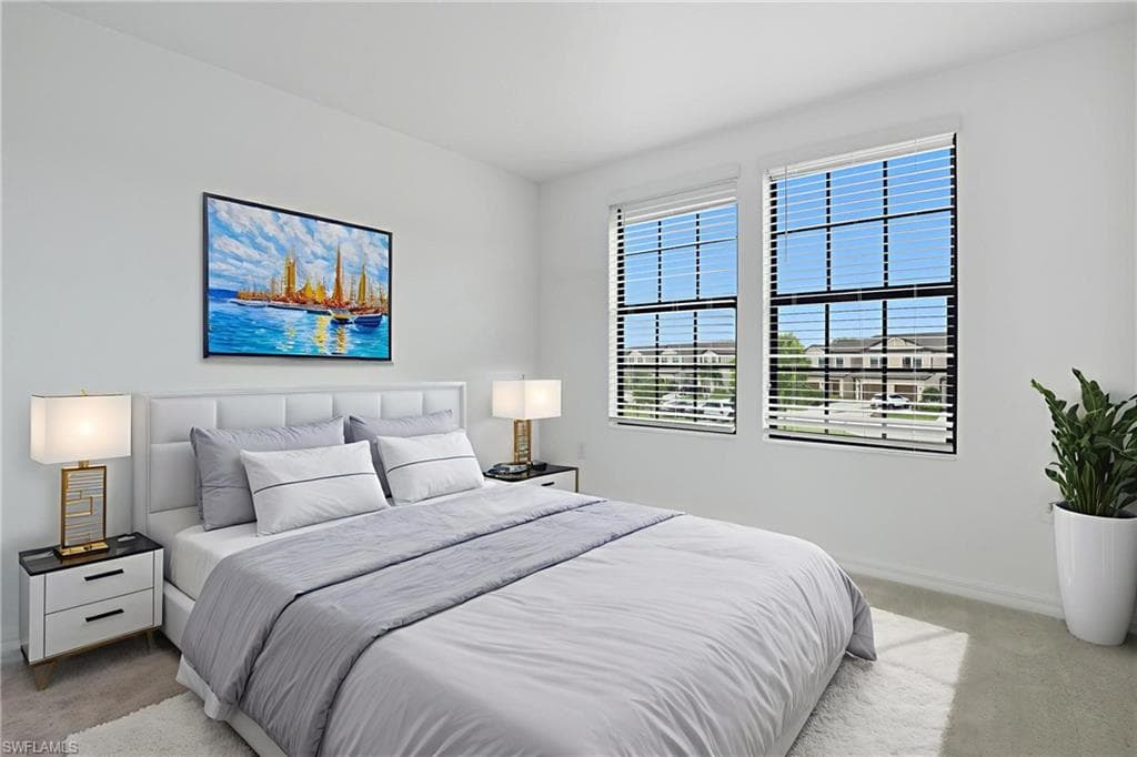 Bedroom featuring carpet