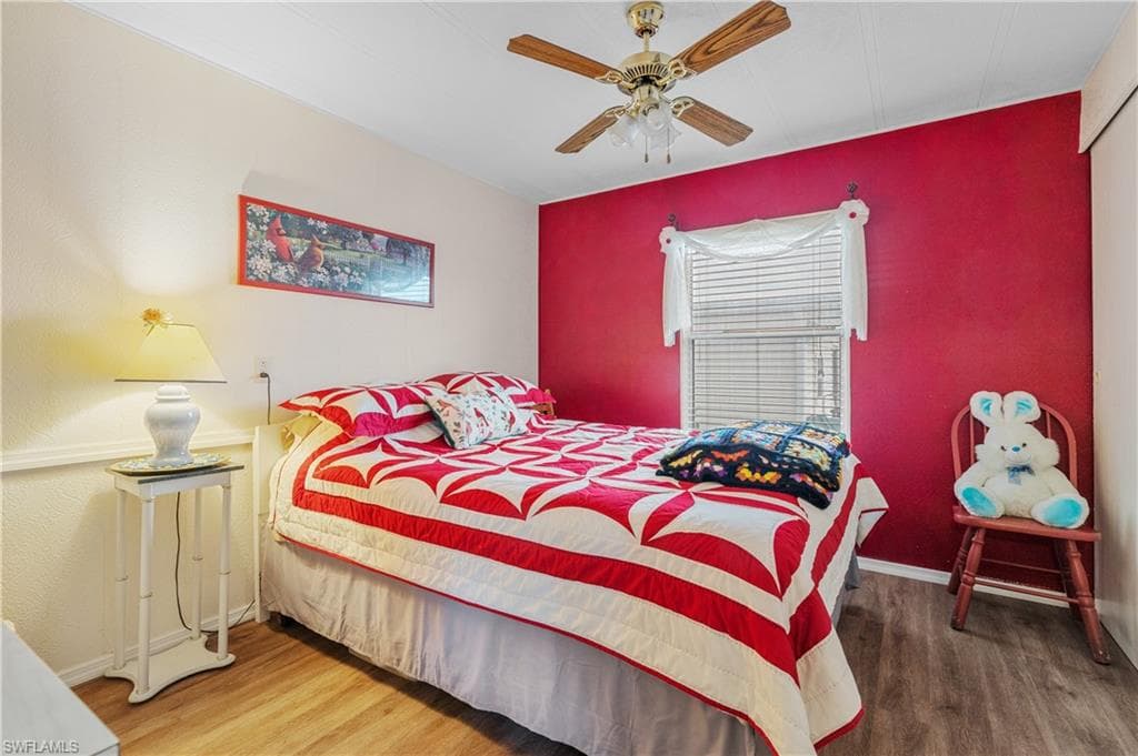 Bedroom and ceiling fan