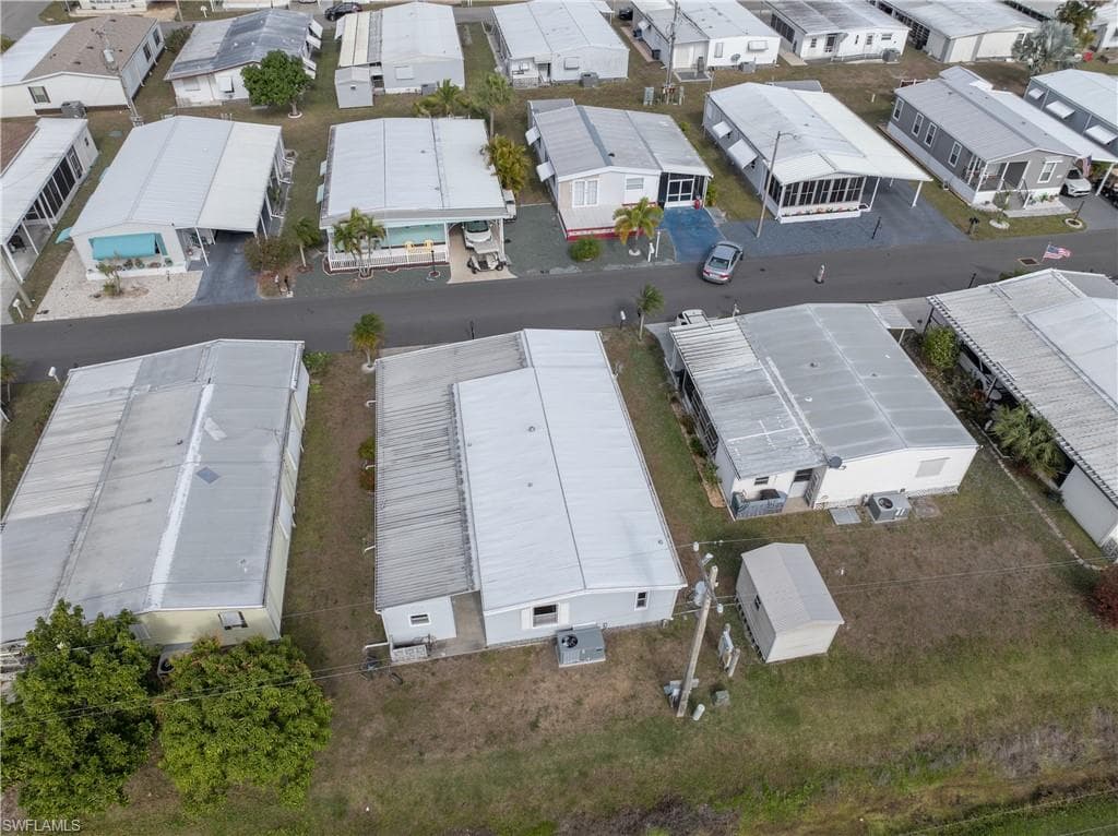 Aerial perspective of suburban area