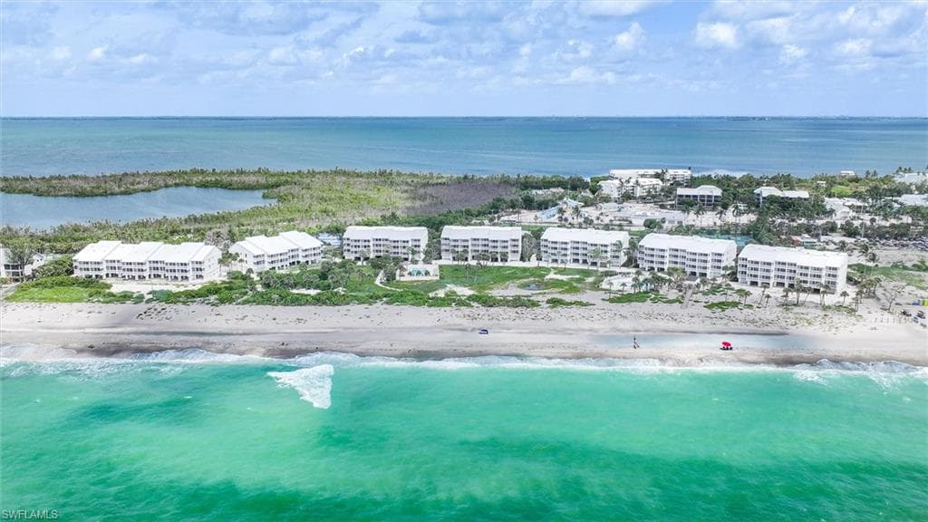 Bird's eye view of expansive beach