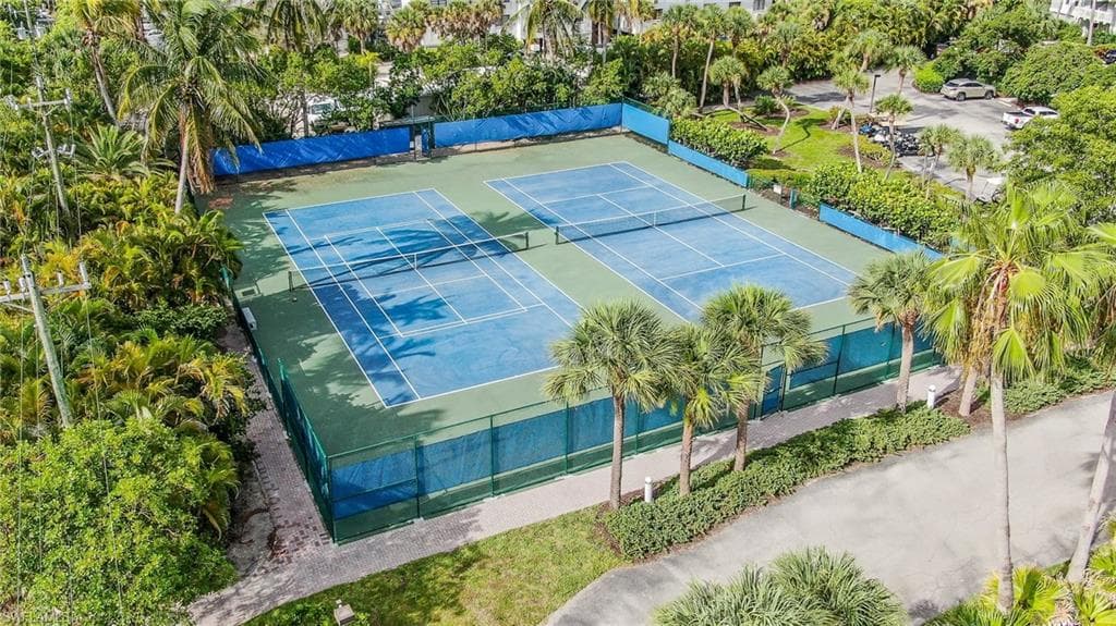 View of tennis court