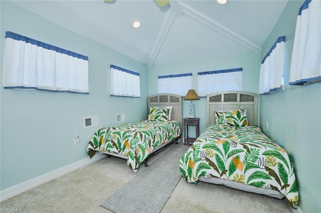 4th Floor lookout Bedroom featuring carpet, a ceiling fan, and recessed lighting