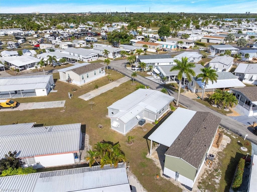Aerial view of residential area