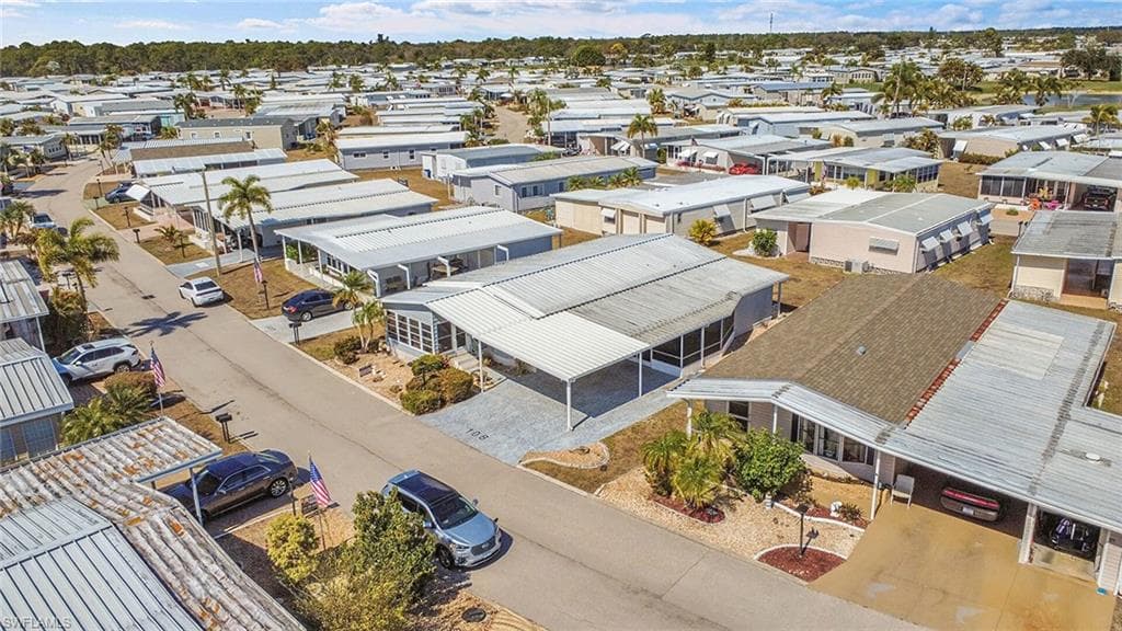 Aerial view of residential area