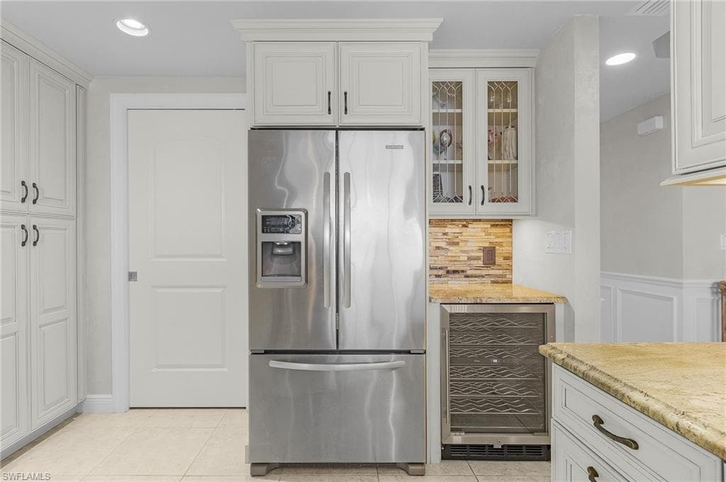 Stainless Refrigerator and Wine Cooler