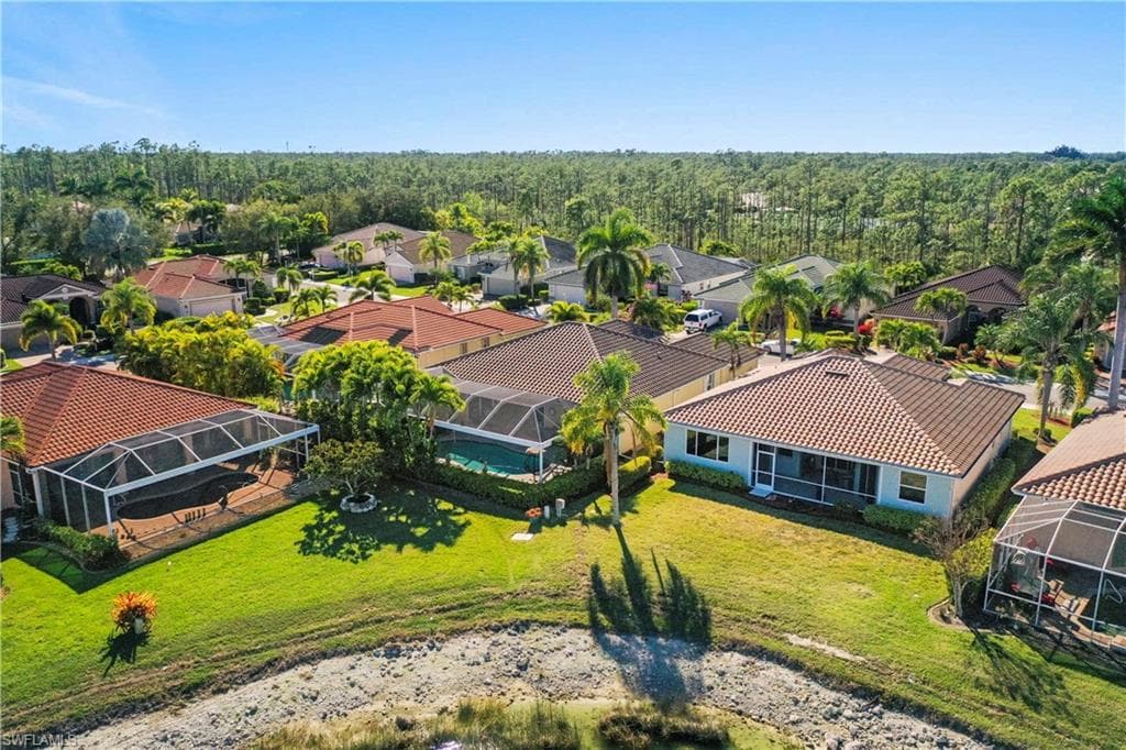 Aerial view of residential area