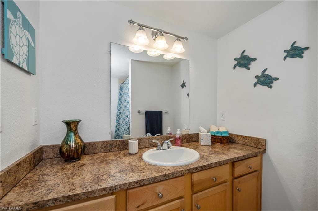 Bathroom featuring vanity