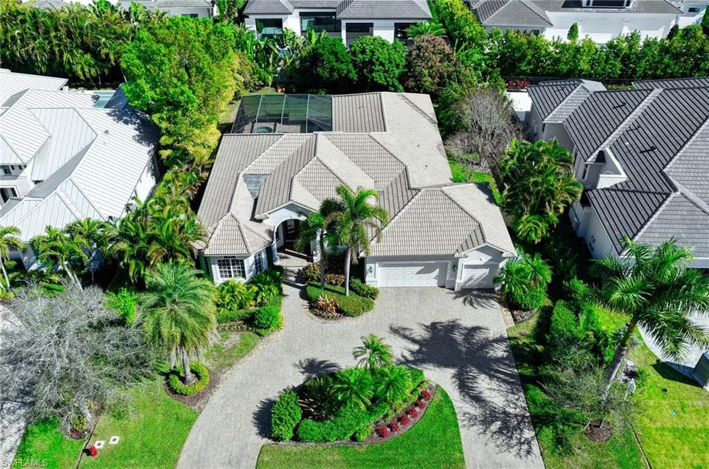 Aerial perspective of suburban area