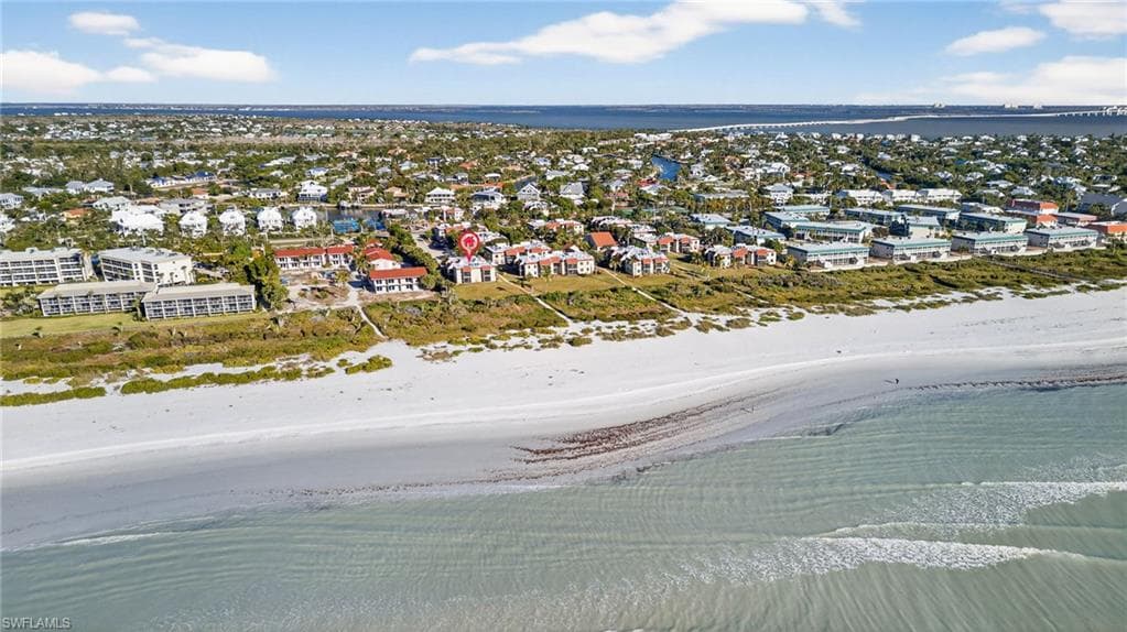 Aerial view of a large body of water