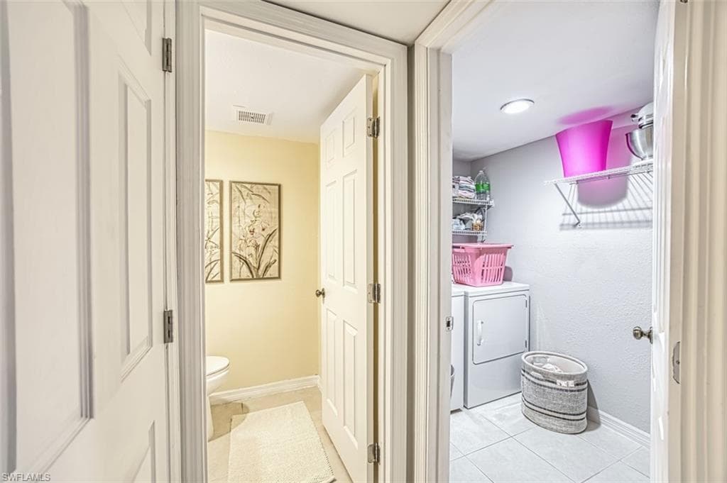 First floor laundry and 1/2 bath