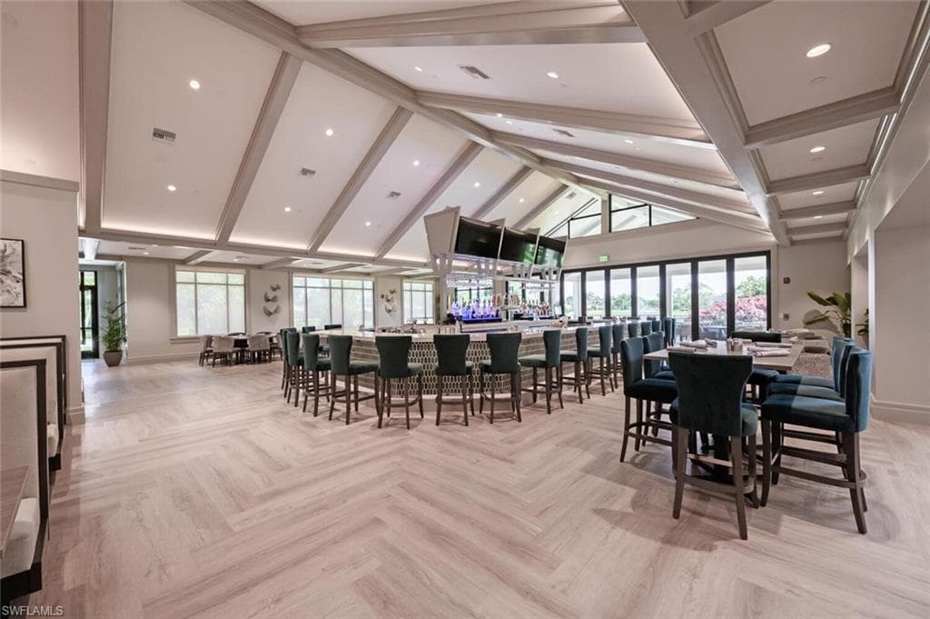 Bar with recessed lighting