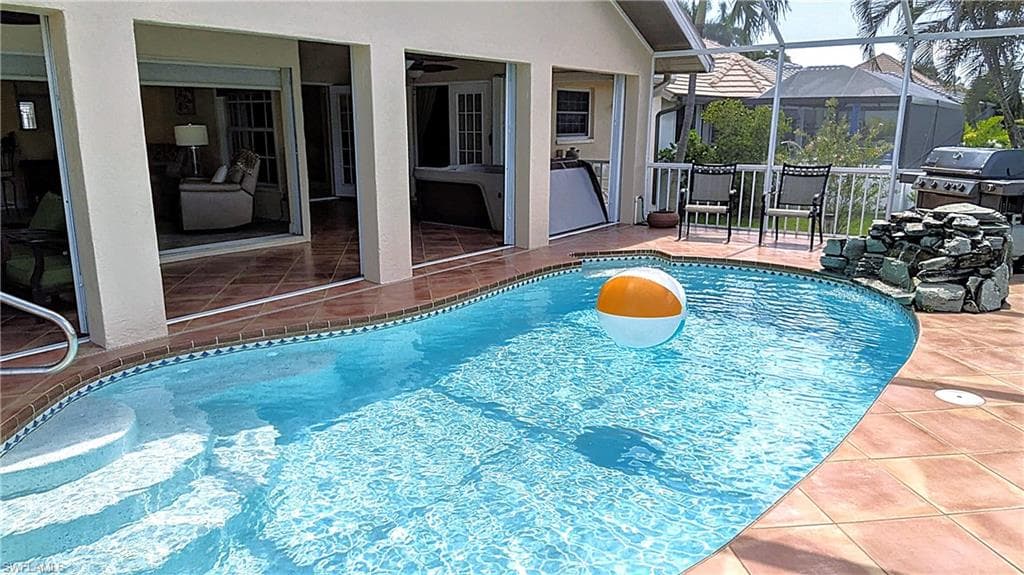 The Pool is Heated. The Rock Waterfall Feature will lull you into a State of Blissful Relaxation.