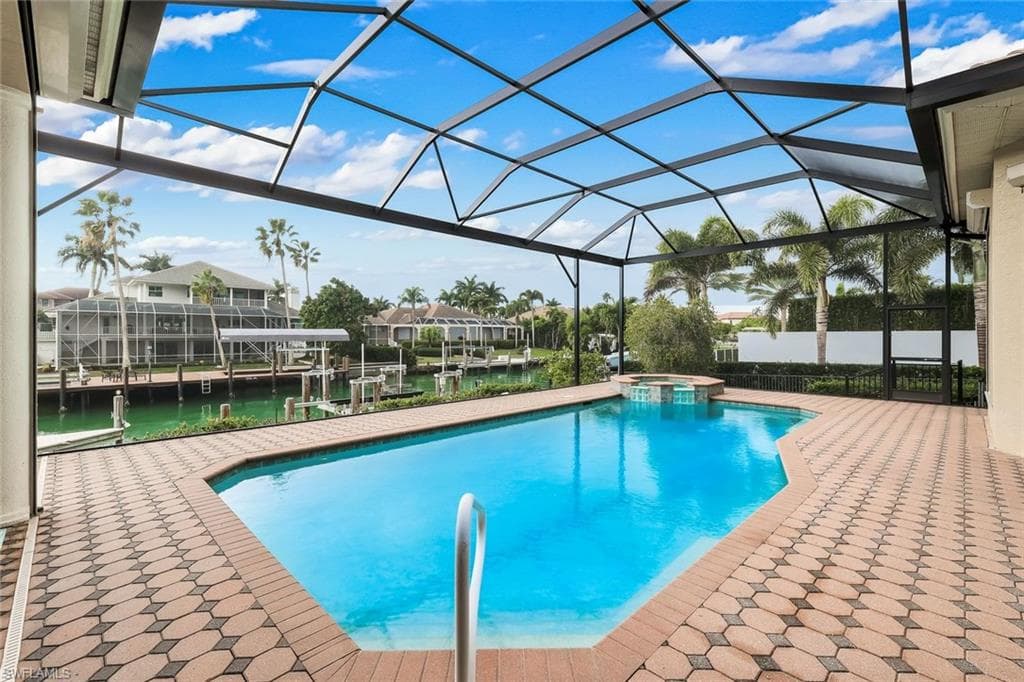 Southern exposure with sun on spacious pool