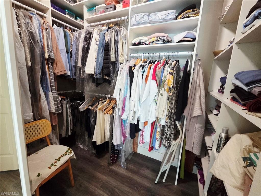 walk in closet in the master bedroom