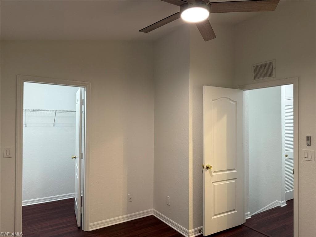 Bedroom 2 with 2 Large Walk In Sized Closets and 1 Linen Closet.