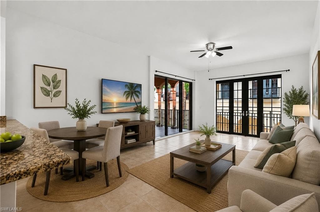 Virtually staged Living room